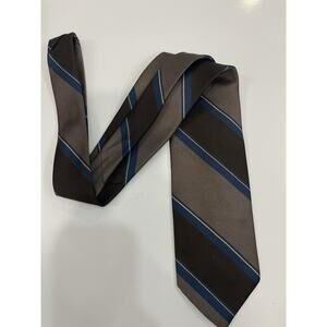 Dior Striped Necktie Men’s Vintage Tie Brown Blue Gold